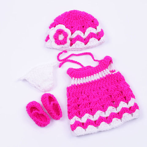 Pink Dress With Hat and Shoes for 12 Inches/30cm Reborn Doll