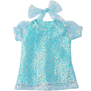18 inch American Girl Sequined Mesh Princess Dress With Hair Band