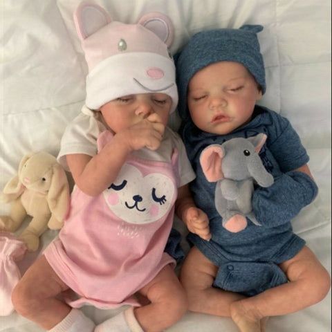 17'' Lifelike Realistic Twins Brother Katelyn and Cameron Reborn Baby Doll Boy