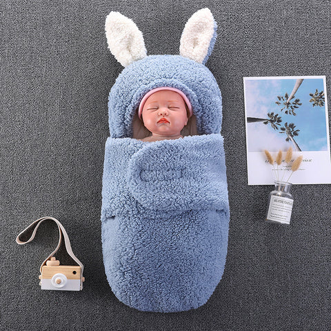 Plush Big Ears Baby Sleeping Bag For 16-24 Inches Reborn Dolls