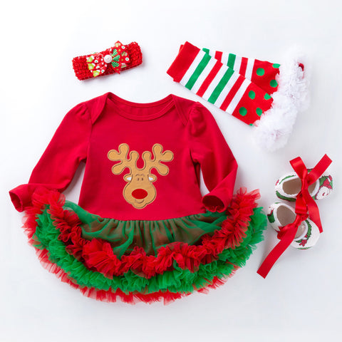 4-Piece Cute Christmas Dress for 21/22/23 Inches Reborn Dolls
