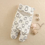 Flannel Split Legs Bunny Printed Sleeping Bag For 16-24 Inches Reborn Dolls