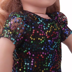 18 inch American Girl Sequined Mesh Princess Dress With Hair Band