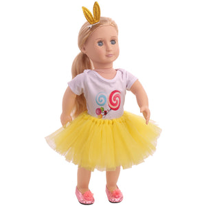 18 inch American Girl  T-shirt and Skirt With Hairpin