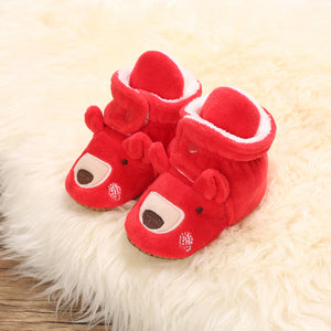 Cute Elk Plush Soft Soles Shoes for 20-24 Inches Reborn Dolls