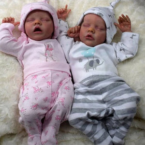 17'' Lifelike Realistic Twins Brother Renata and Jayleen Reborn Baby Doll Boy