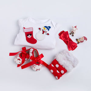 4-Piece Cute Christmas Dress for 21/22/23 Inches Reborn Dolls