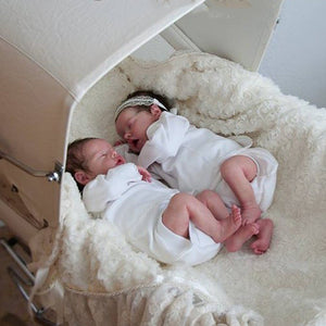 17 '' Real Lifelike Twins Sister Elsa and Anna Reborn Baby Doll Girl