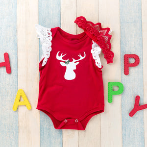 2-Piece Christmas Deer Dress for 21/22/23 Inches Reborn Dolls