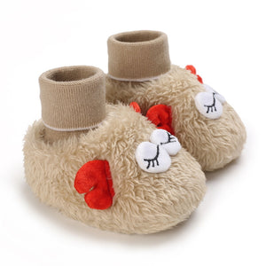 Cute Close Eyes Plush Soft Soles Shoes for 20-24 Inches Reborn Dolls