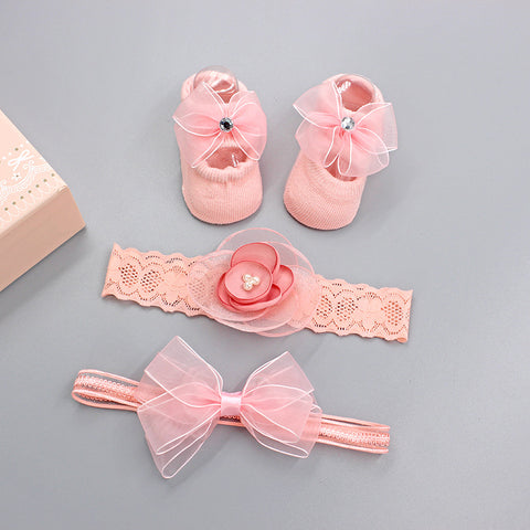 Cute Flower Headbands and Socks 3-Piece Set