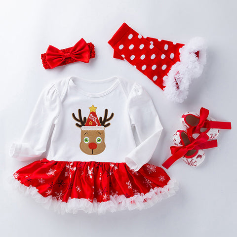 4-Piece Cute Christmas Dress for 21-23 Inches Reborn Dolls
