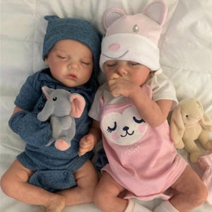17'' Real Lifelike Twins Brother Katelyn and Cameron Reborn Baby Doll Boy