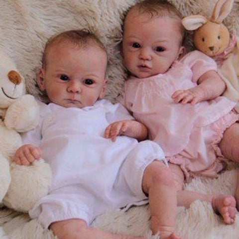 21'' Realistic Twin Brothers Little Reyna and Kyra Reborn Baby Doll Boy