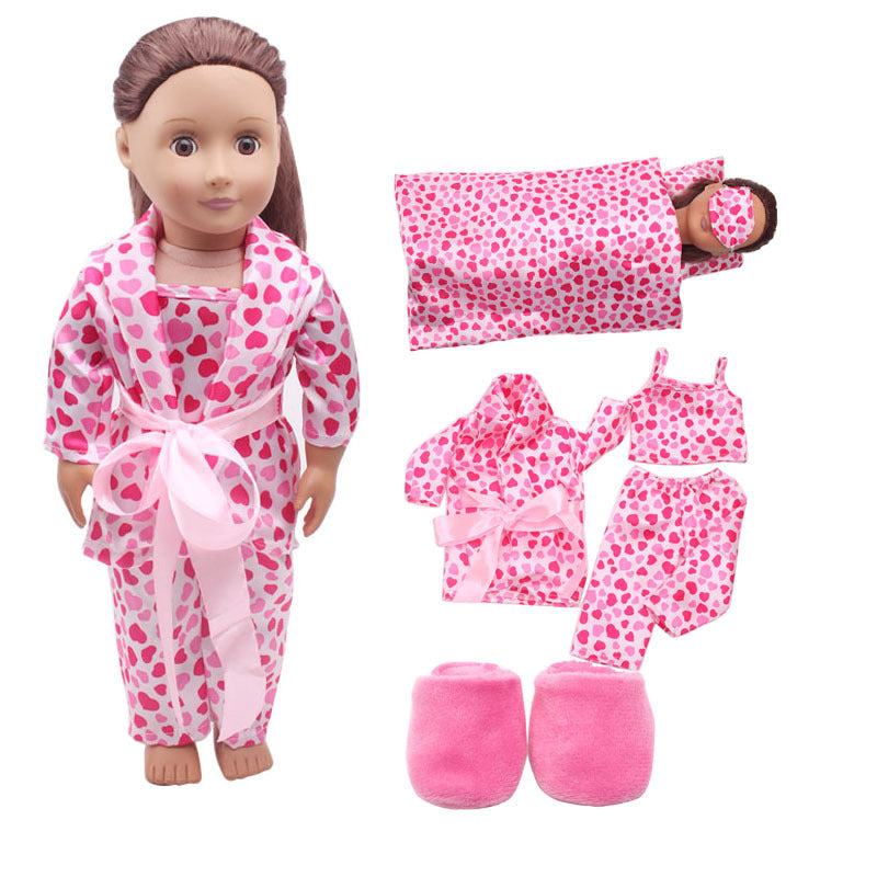18 inch American Girl Doll Pajamas 7 Piece Set