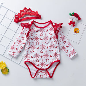 4-Piece Snowflake Christmas Dress for 21/22/23 Inches Reborn Doll