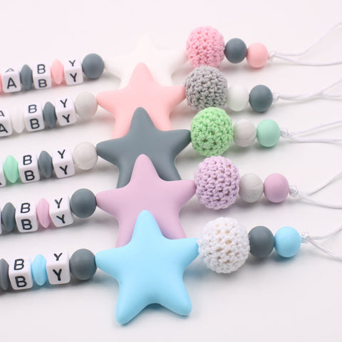 Cute Silicone Pacifier Chain With Star