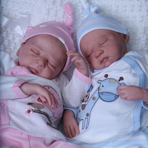 17'' Lifelike Realistic Twins Sister Katelyn and Cameron Reborn Baby Doll Girl Toy