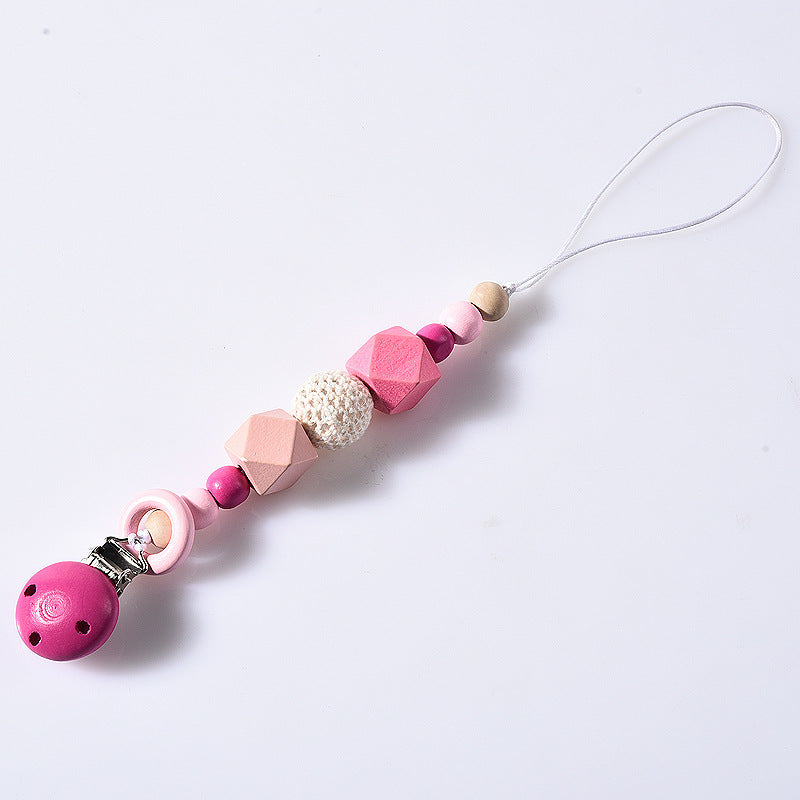 Cute Multicolor Wooden Pacifier Chain