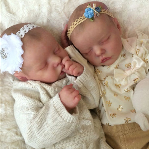 17'' SoftTouch Real Lifelike Twins Sister Lexi and Allie Reborn Baby Doll Girl