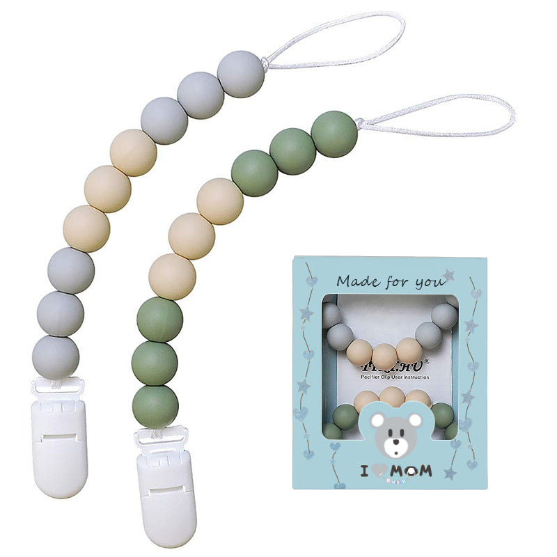 2-Piece Silicone Drop Prevention Pacifier Chain