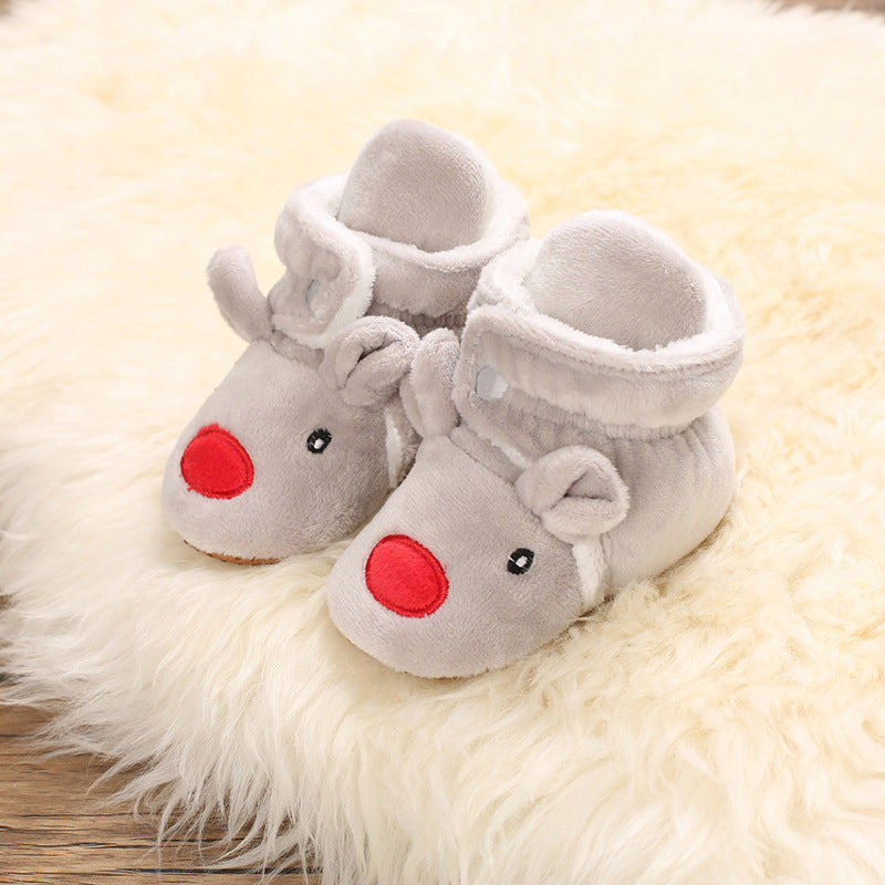 Cute Elk Plush Soft Soles Shoes for 20-24 Inches Reborn Dolls