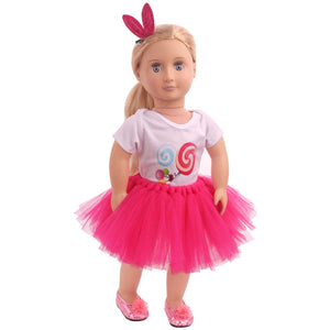 18 inch American Girl  T-shirt and Skirt With Hairpin