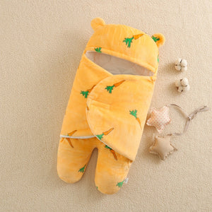 Flannel Split Legs Carrot Printed Sleeping Bag For 16-24 Inches Reborn Dolls
