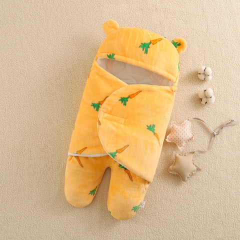 Flannel Split Legs Carrot Printed Sleeping Bag For 16-24 Inches Reborn Dolls