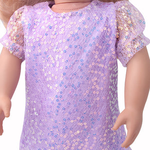 18 inch American Girl Sequined Mesh Princess Dress With Hair Band