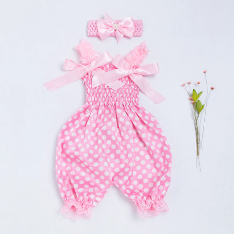 Pink Suspenders Two-piece Suit for Reborn Dolls of 50-55 cm