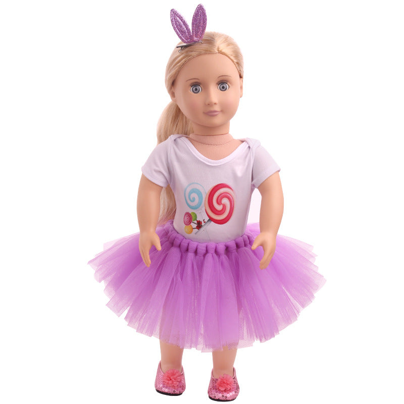 18 inch American Girl  T-shirt and Skirt With Hairpin