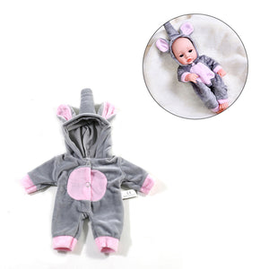 Cute Grey Elephant Bodysuit for 12 Inches/30cm Reborn Dolls