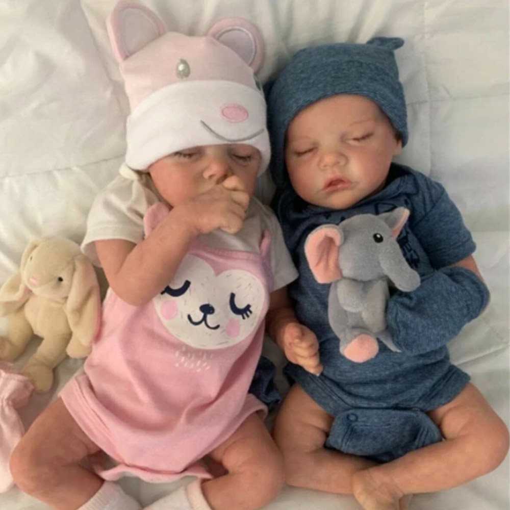 17'' Real Lifelike Twins Brother Katelyn and Cameron Reborn Baby Doll Boy