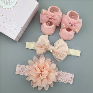 Cute Headbands and Socks 3-Piece Set for 17-24 inches Reborn Dolls