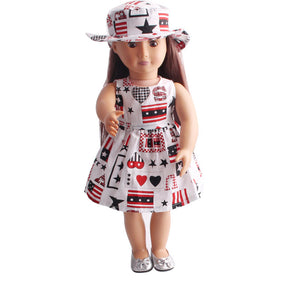 18 inch American Girl Doll Floral Dress With Hat