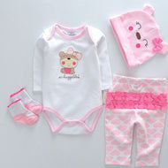 Pink Bear Printed Cute Doll Clothes for 20-22 Inches Reborn Dolls