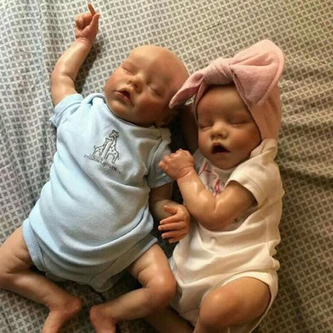 17'' Real Lifelike Twins Tamika and Gaborne Reborn Baby Doll Gril