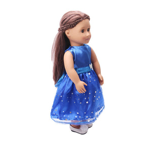 18 inch American Girl Doll Clothes Blue Dress