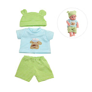 Green Stripe Clothes With Hat for 12 Inches/30cm Reborn Dolls