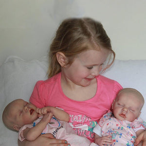 "17'' Real Lifelike Twins Rocio and Lisa Reborn Baby Doll Girl Toy "